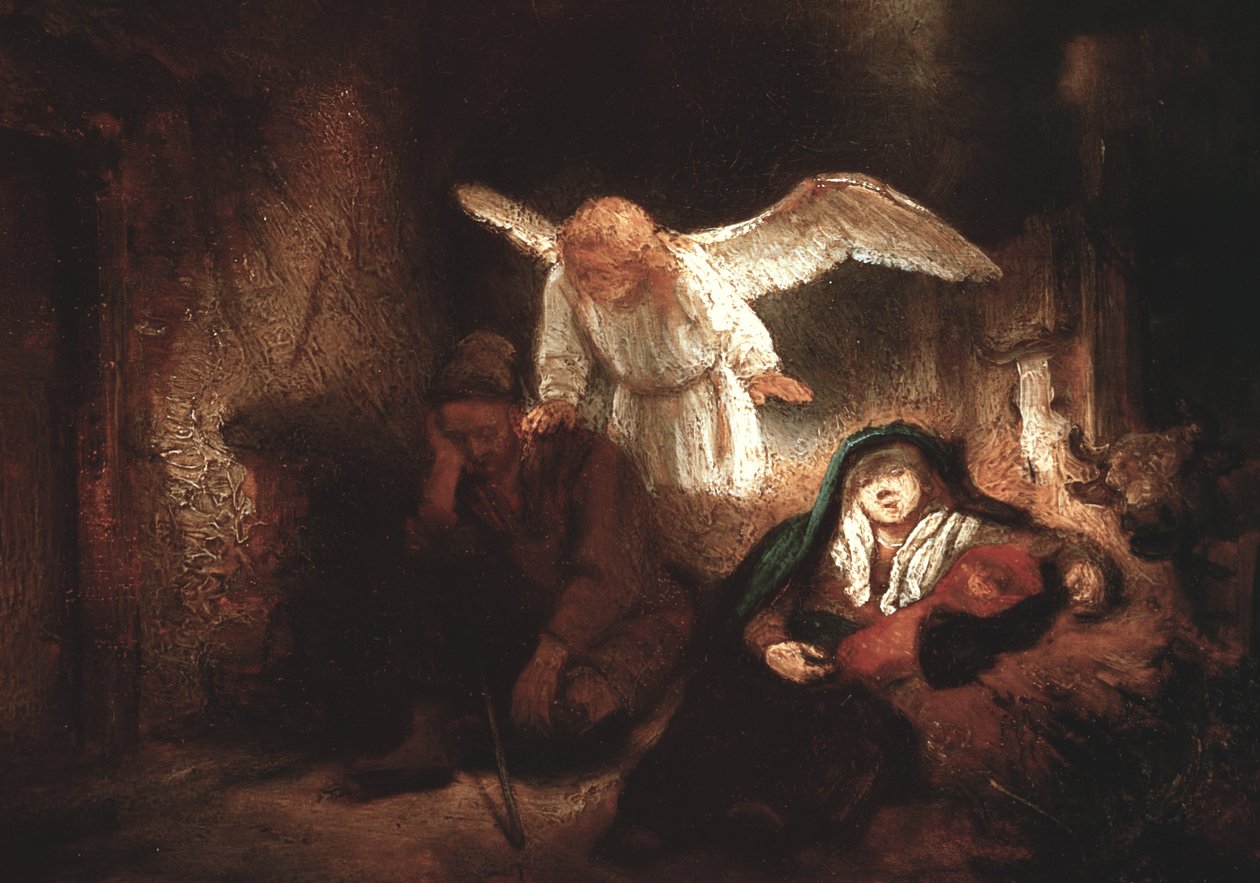 József álma a betlehemi istállóban, 1645 alkotó: Rembrandt van Rijn