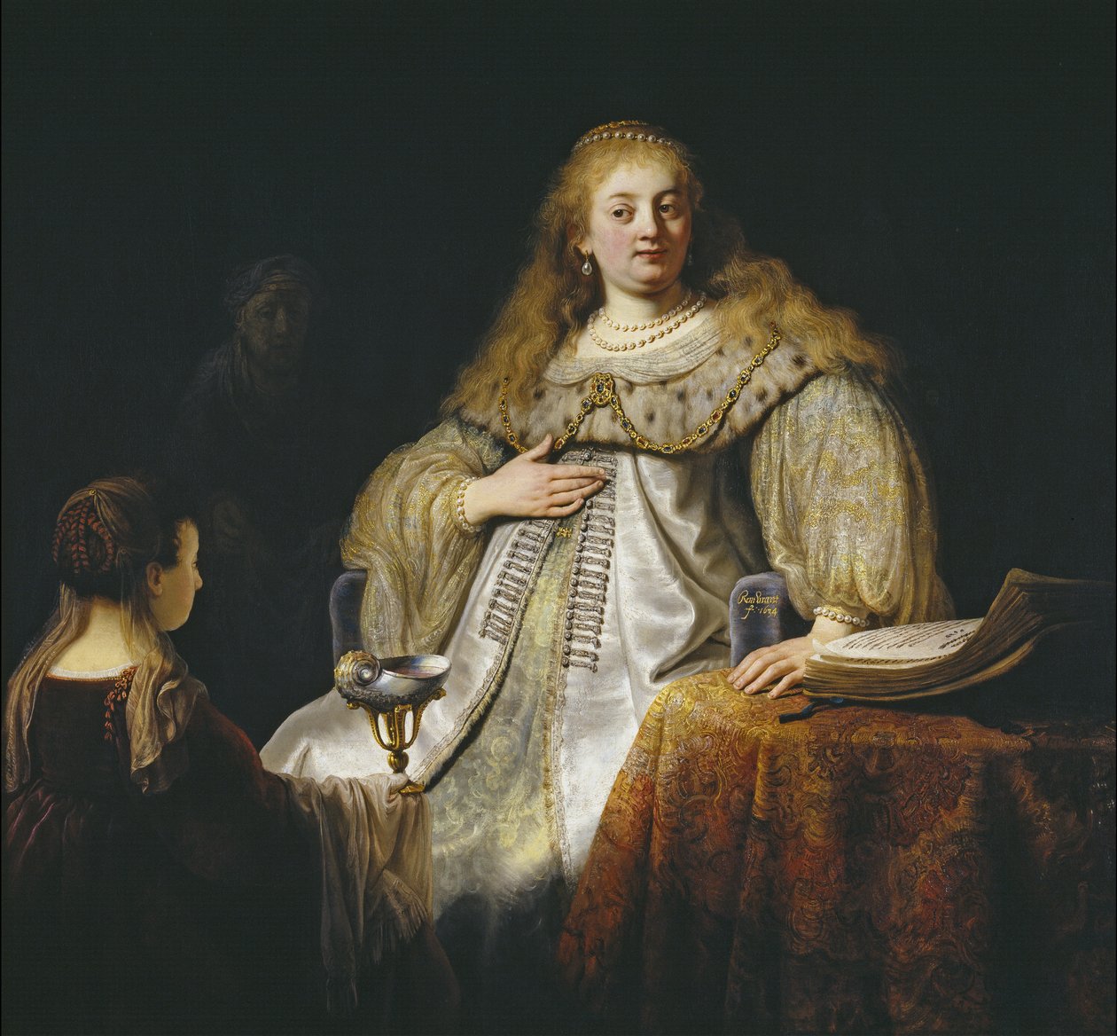 Judit a holofernészi lakomán, 1634 alkotó: Rembrandt van Rijn