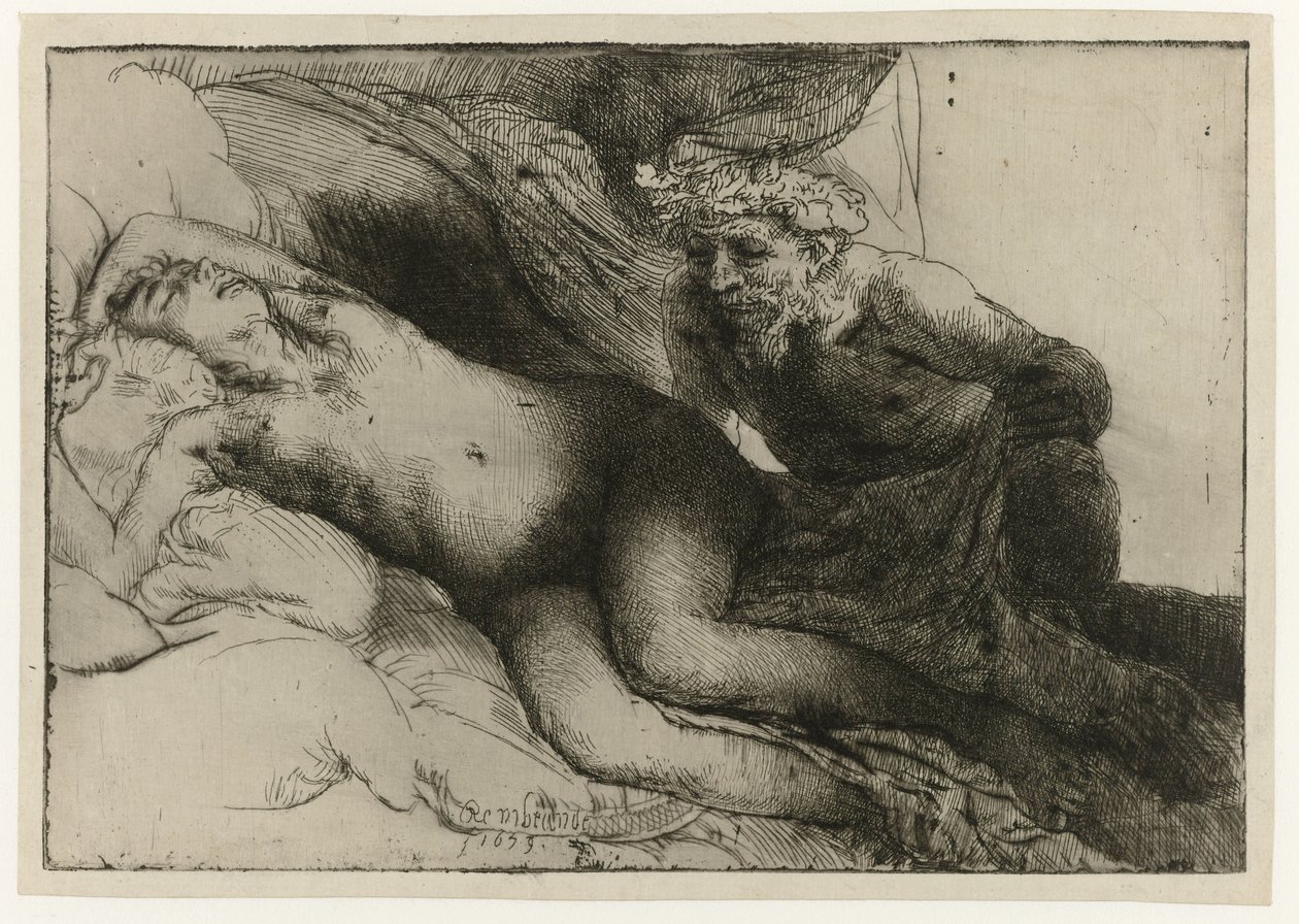 Jupiter és Antiope Jupiter és Antiope: a nagyobb lemez alkotó: Rembrandt van Rijn