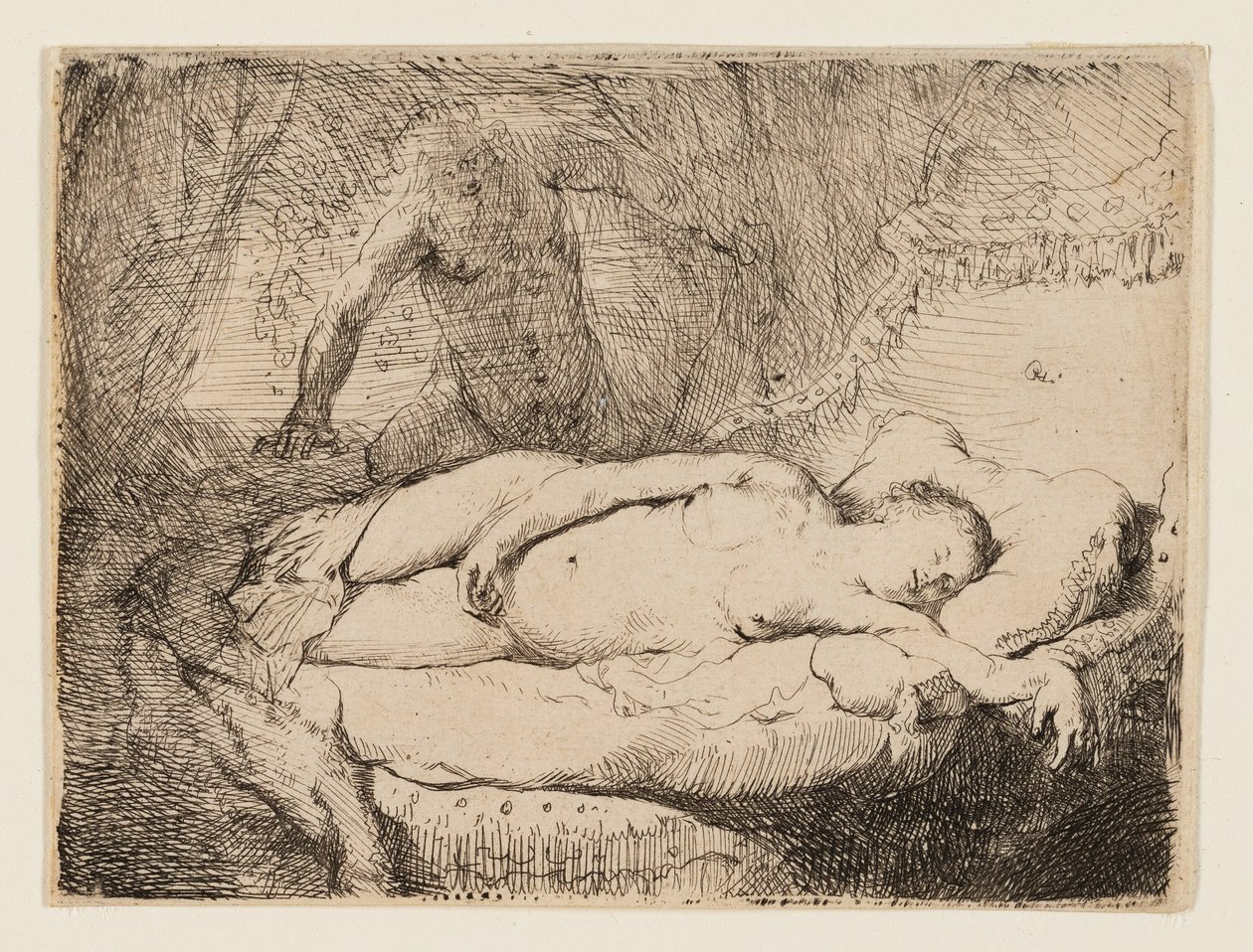 Jupiter és Antiope: Kisebb lemez alkotó: Rembrandt van Rijn