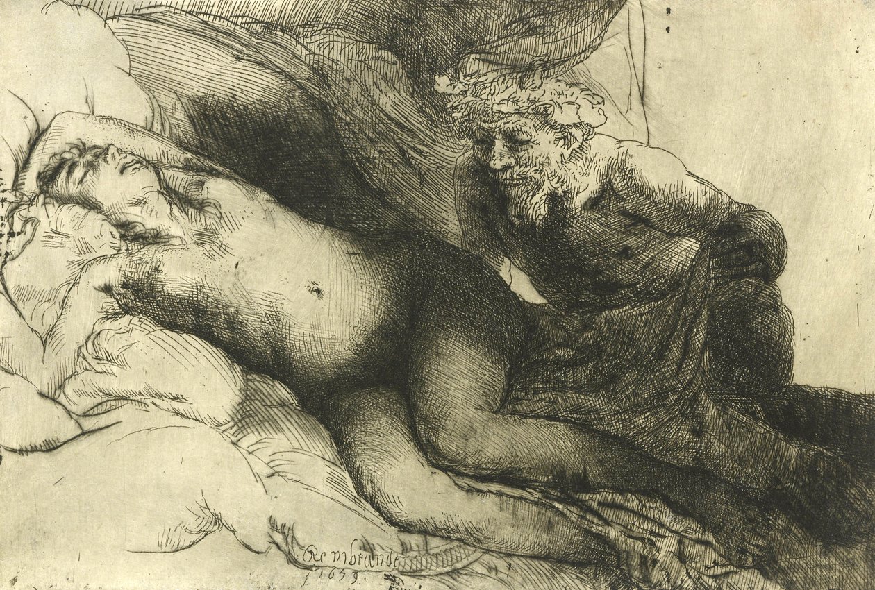 Jupiter és Antiope, 1659 körül alkotó: Rembrandt van Rijn