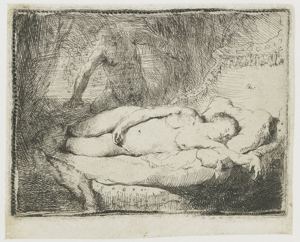 Jupiter és Antiope: kisebb lemez alkotó: Rembrandt van Rijn