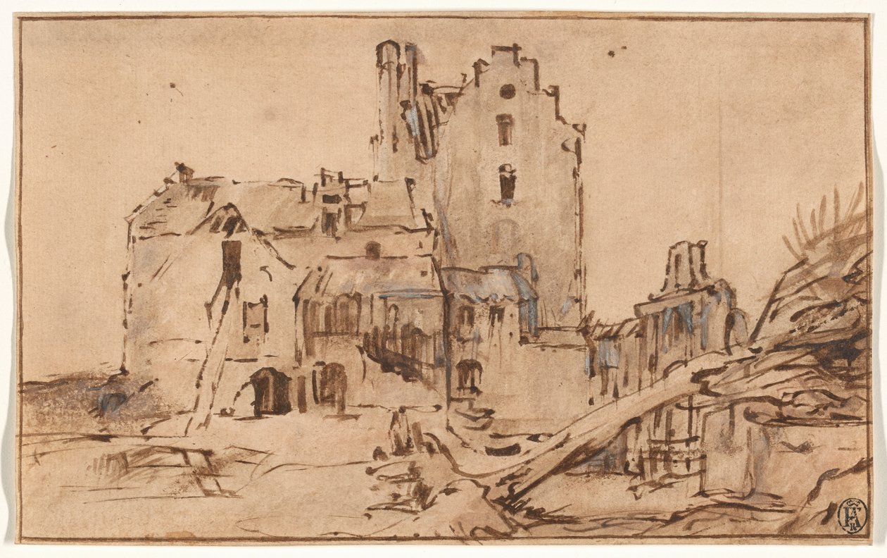 Kostverloren kastély a pusztulásban alkotó: Rembrandt van Rijn