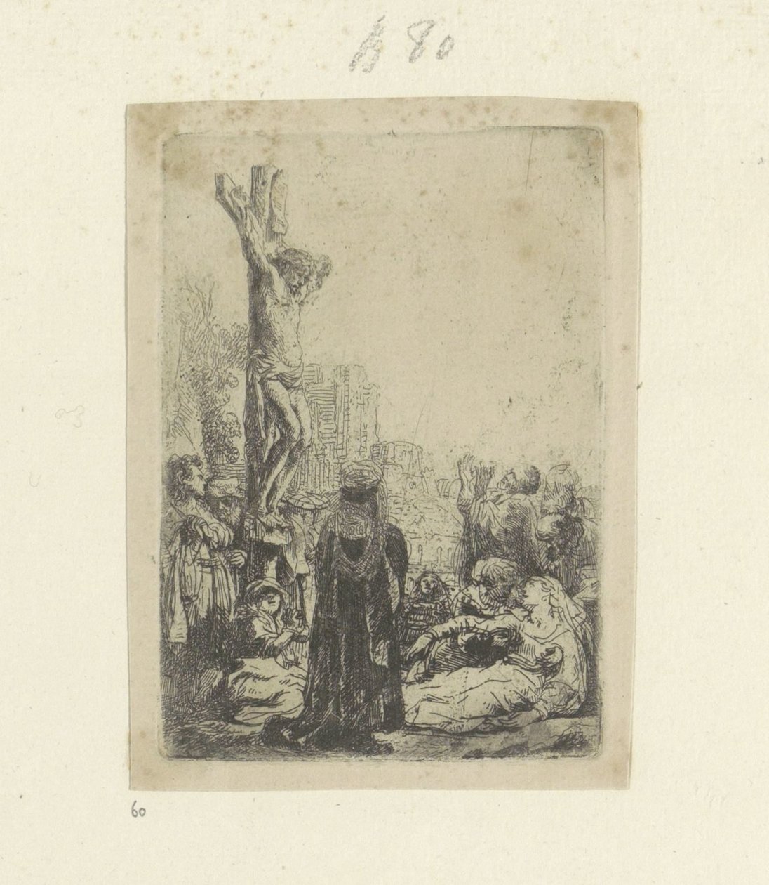 Kruisiging: kleine plaat Nyolcvanöt eredeti nyomat gyűjteménye (sorozat címe) alkotó: Rembrandt van Rijn