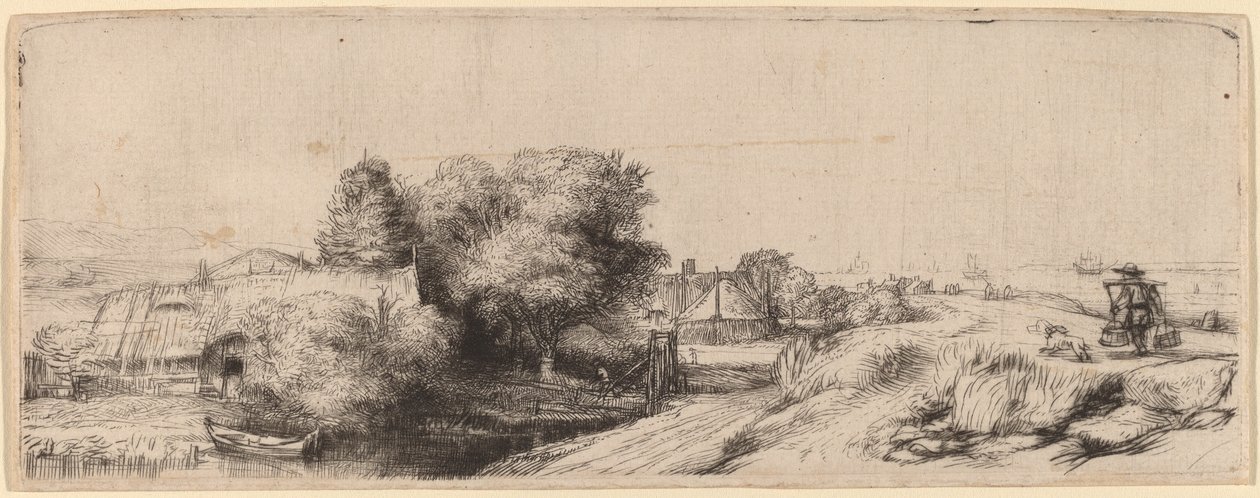 Táj egy tejesemberrel alkotó: Rembrandt van Rijn