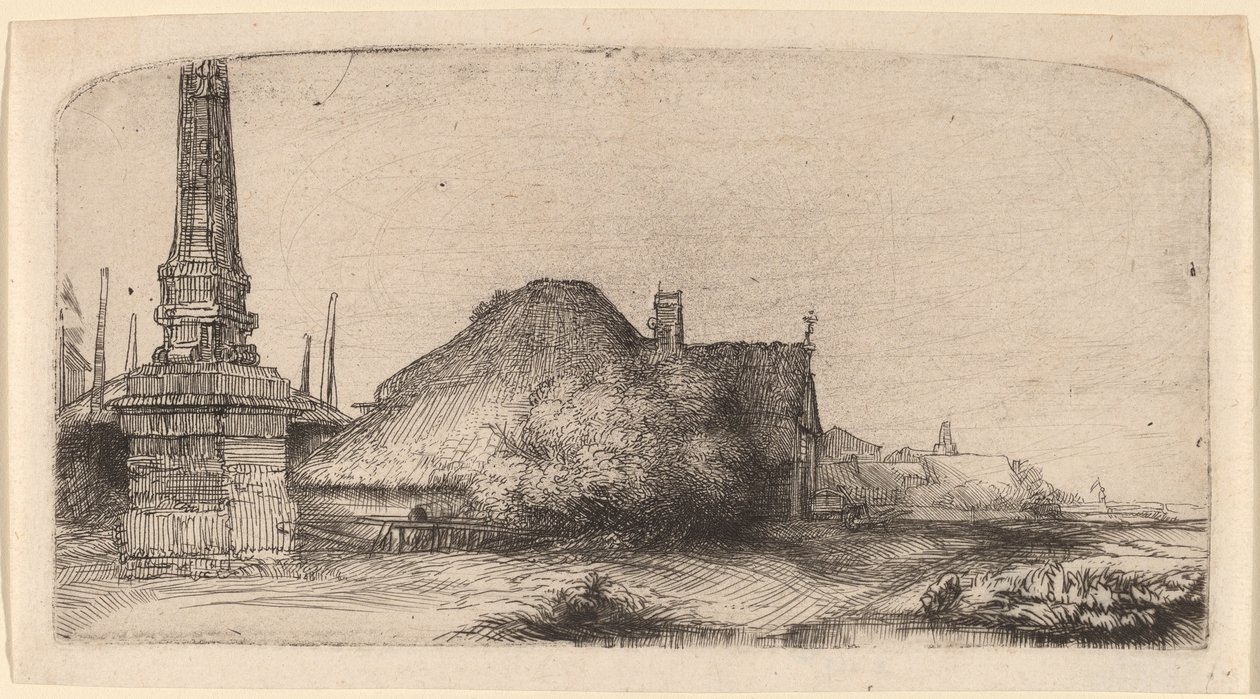 Táj egy obeliszk alkotó: Rembrandt van Rijn