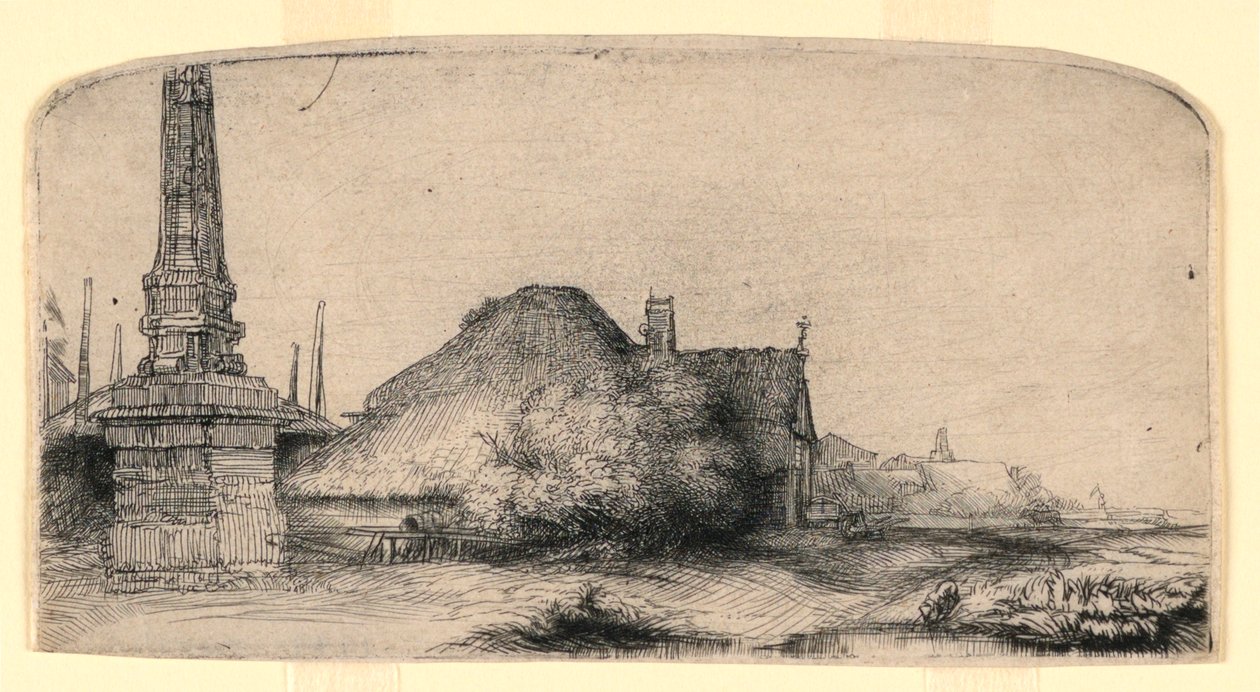 Táj egy obeliszk alkotó: Rembrandt van Rijn