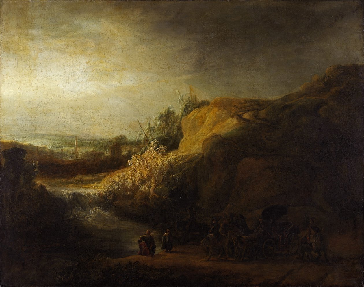 Táj az Eunuch keresztségével alkotó: Rembrandt van Rijn