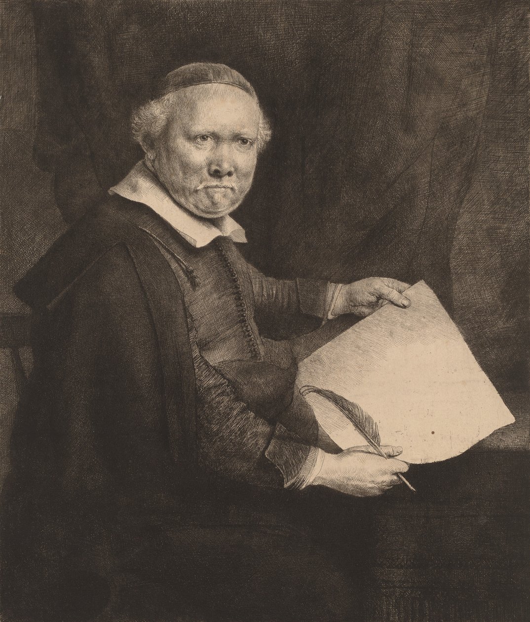 Lieven Willemsz van Coppenol: A nagyobb tányér, 1658. alkotó: Rembrandt van Rijn