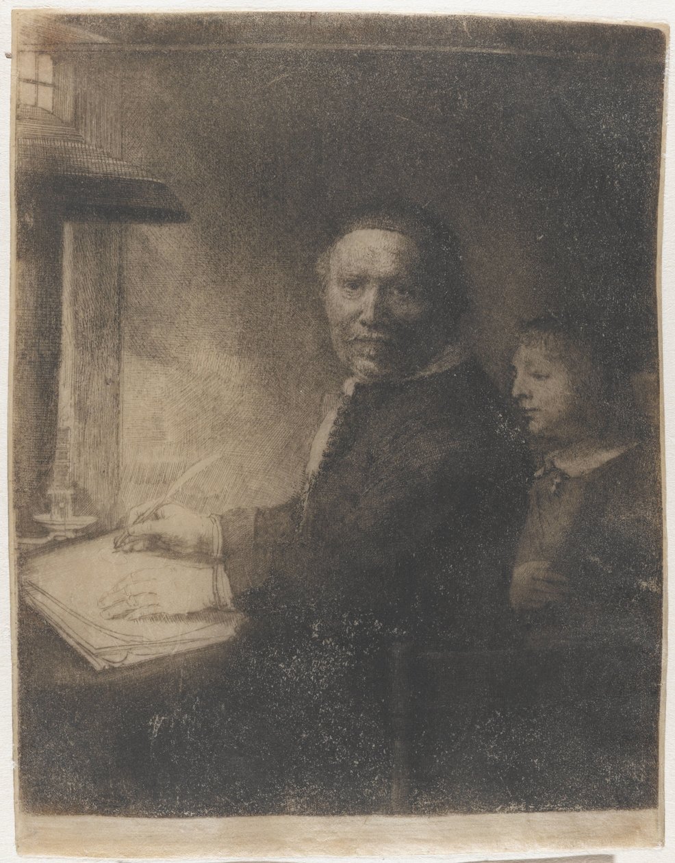 Lieven Willemsz. van Coppenol, írómester: a kisebb tányér alkotó: Rembrandt van Rijn