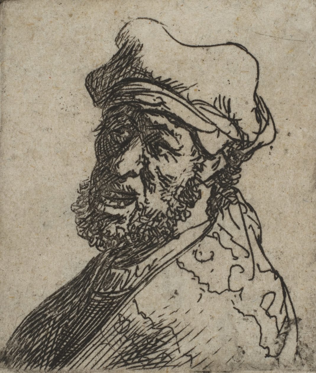 Kiáltó férfi, háromnegyed balra: mell, kb. 1629., kb. 1629. alkotó: Rembrandt van Rijn