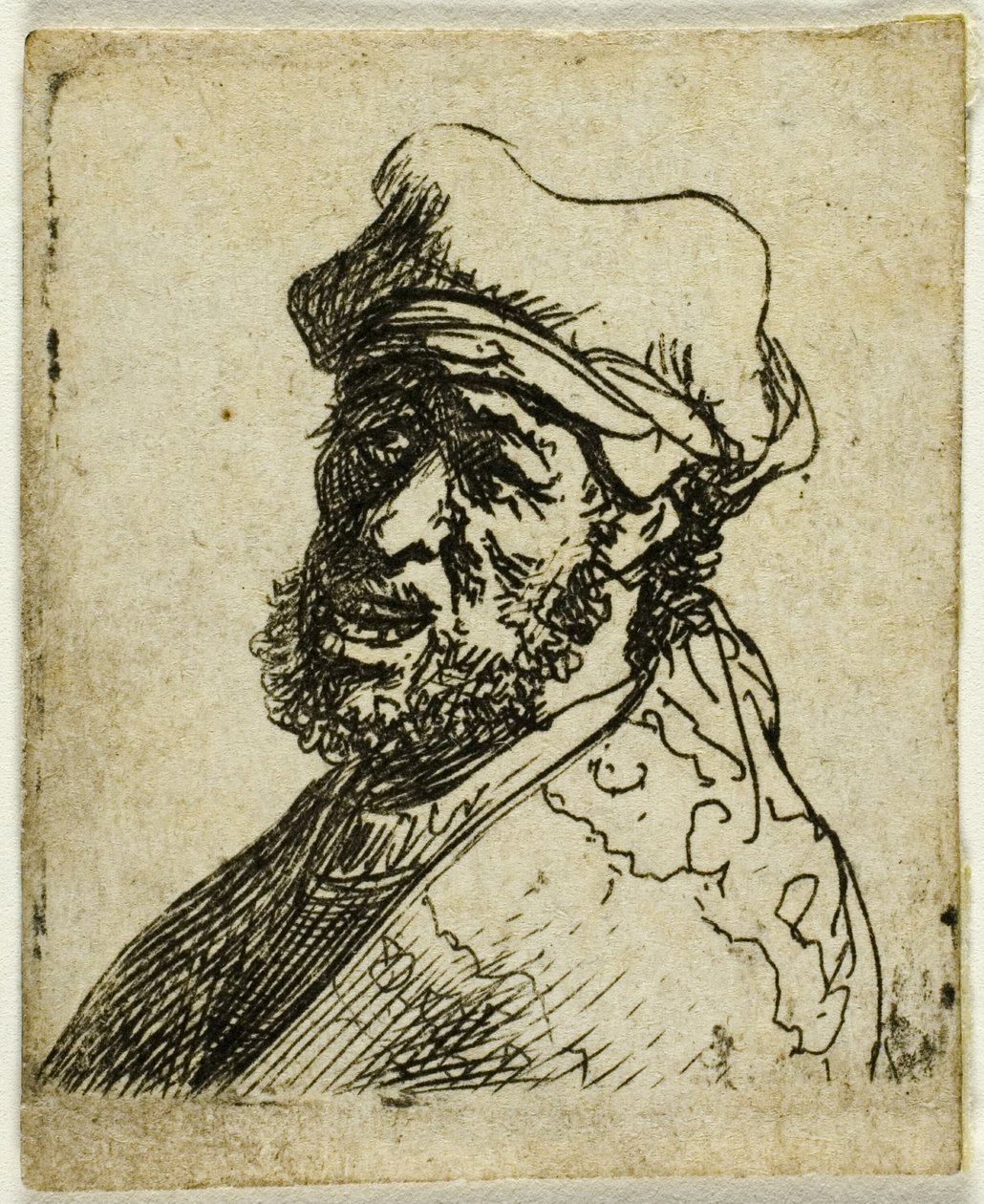 Kiáltó férfi, háromnegyed hátra: mell alkotó: Rembrandt van Rijn