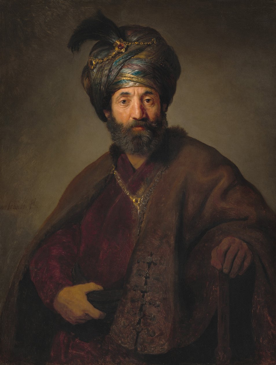 Férfi keleti öltözékben alkotó: Rembrandt van Rijn