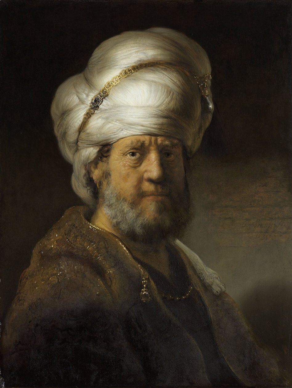 Férfi keleti ruhában alkotó: Rembrandt van Rijn