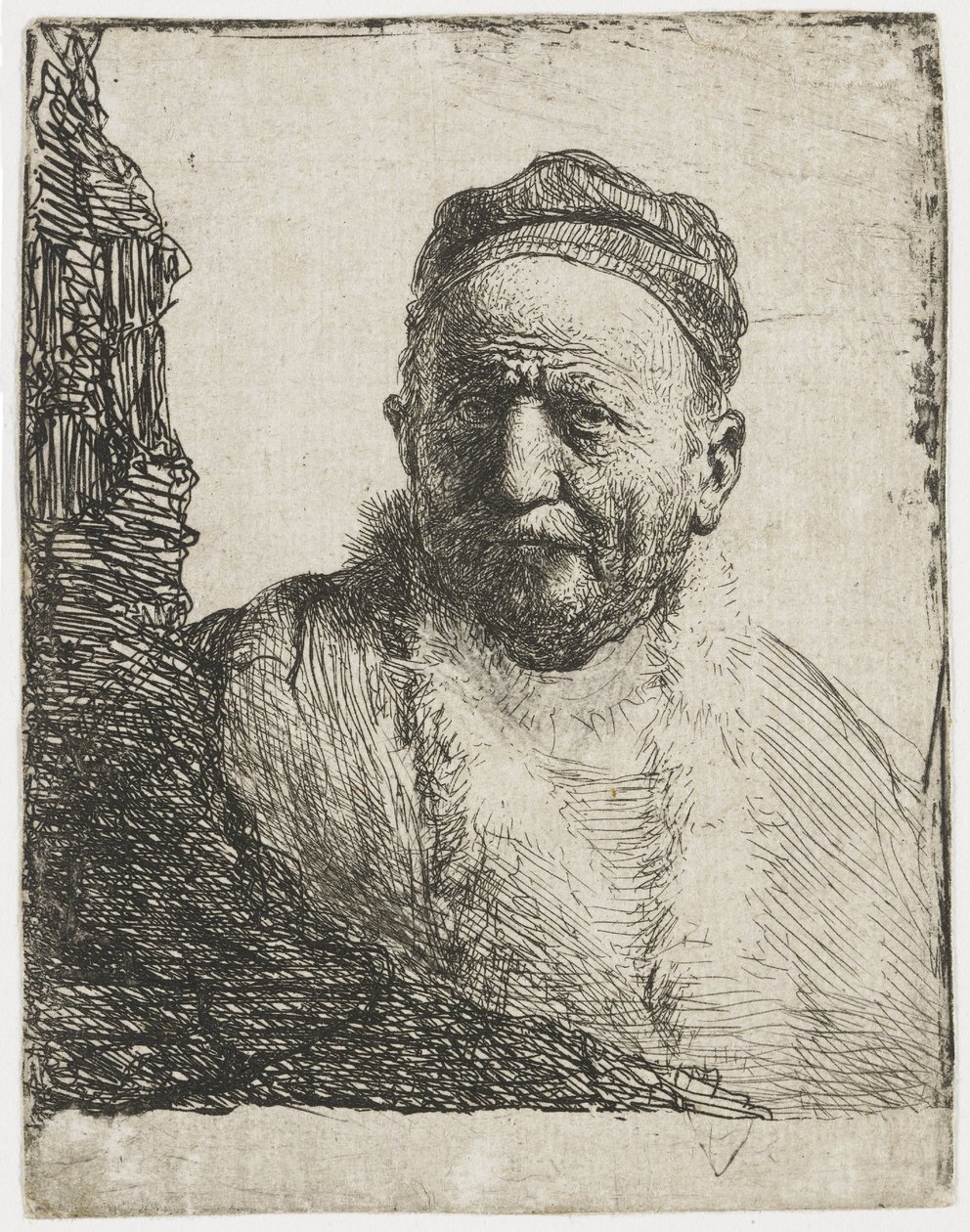 Férfi kalottával alkotó: Rembrandt van Rijn