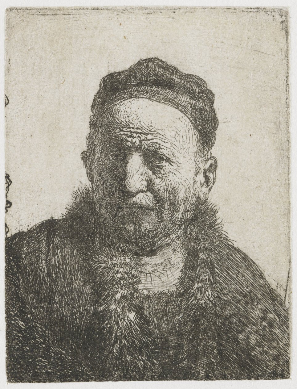 Férfi szoros sapkát viselő: mellszobor (a művész apja?) alkotó: Rembrandt van Rijn