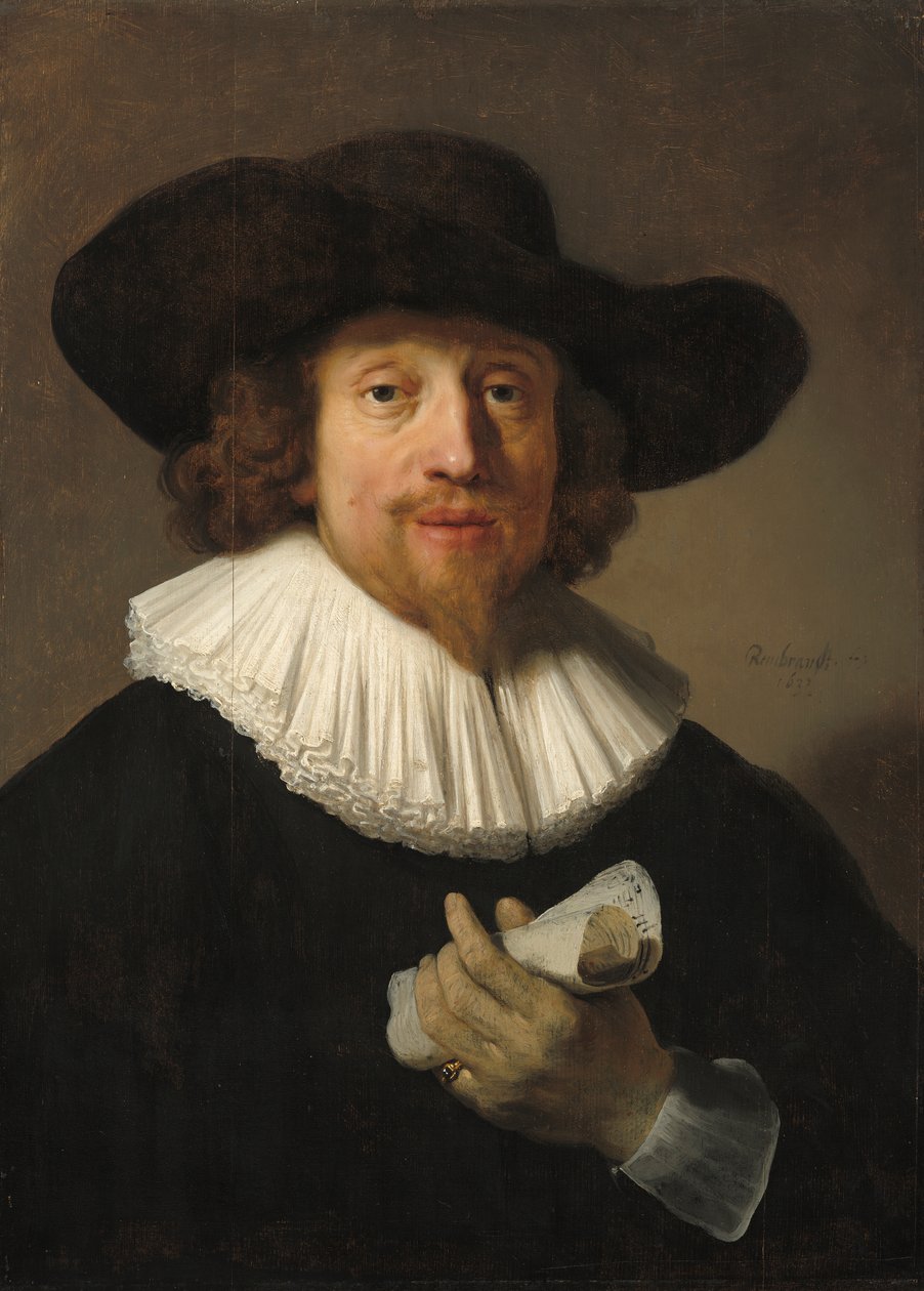 Férfi kottával, 1633 alkotó: Rembrandt van Rijn