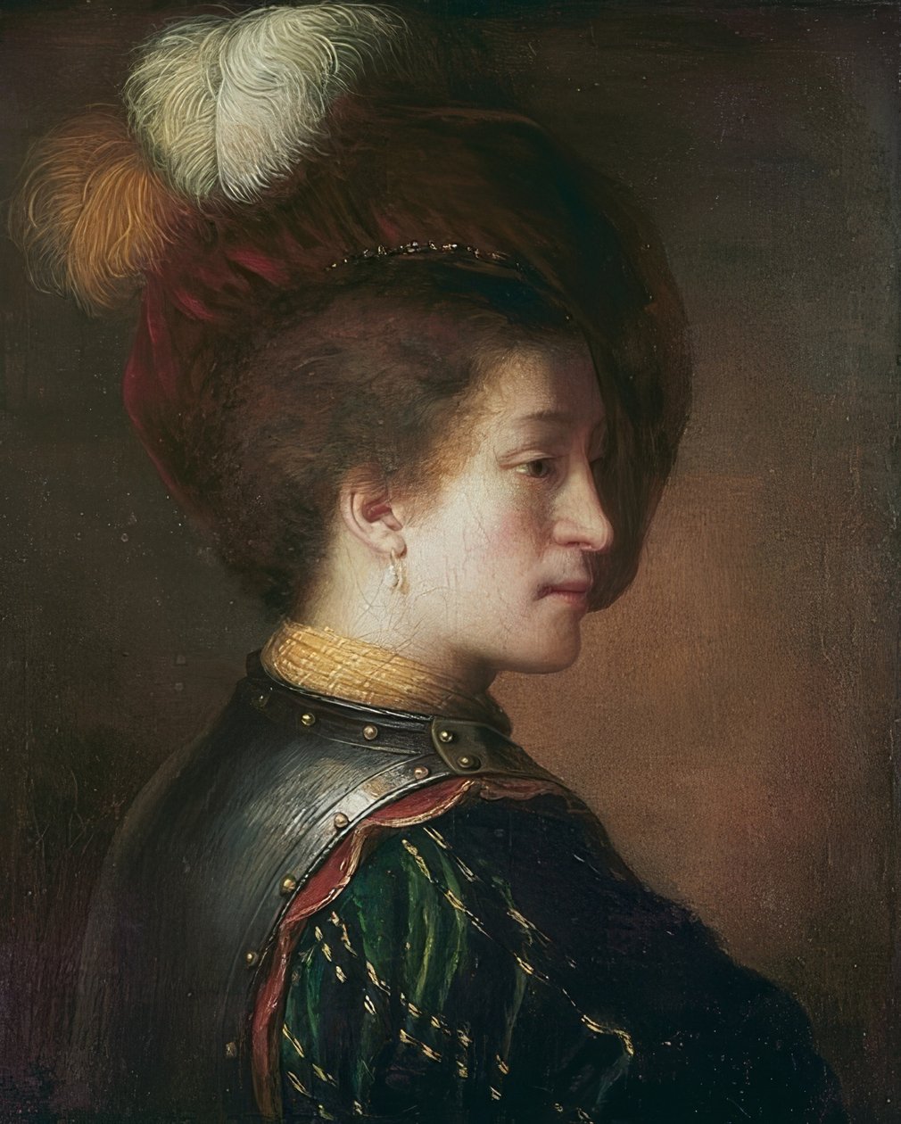 Férfi toll kalapban alkotó: Rembrandt van Rijn