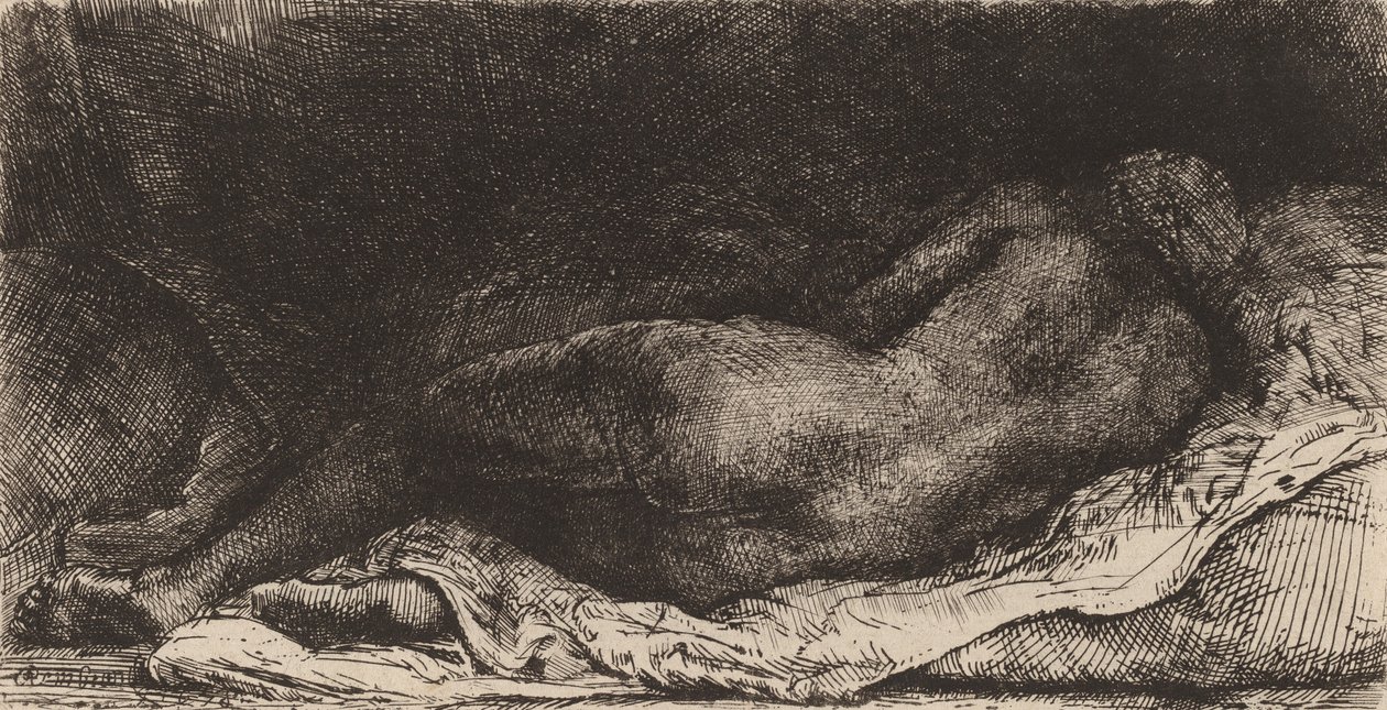 Negress fekve, 1658. alkotó: Rembrandt van Rijn