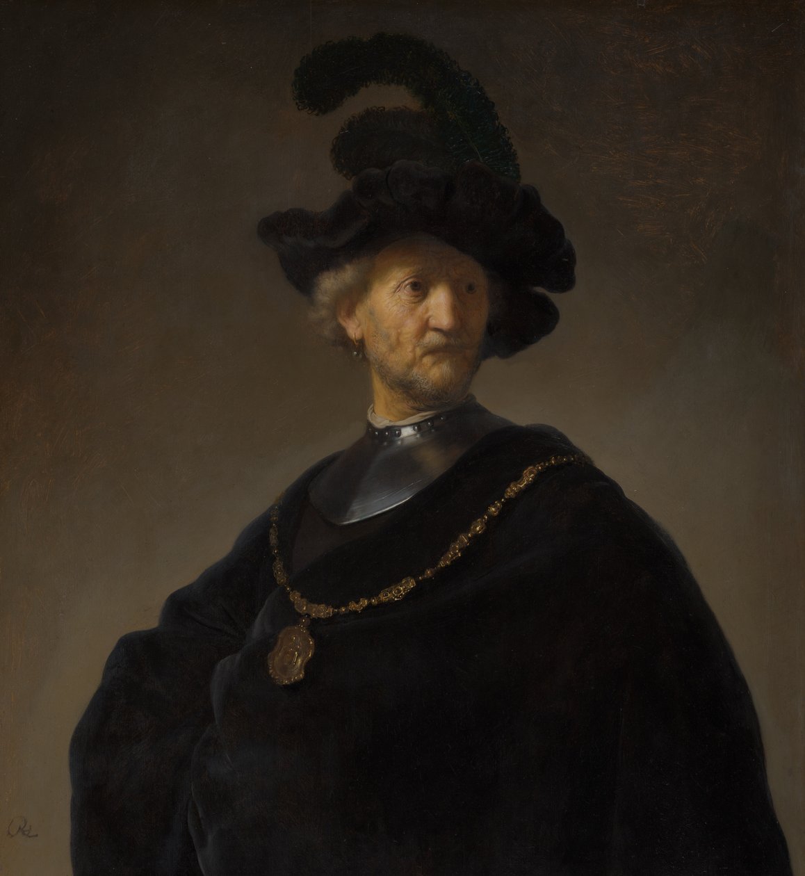 Öreg ember aranylánccal alkotó: Rembrandt van Rijn