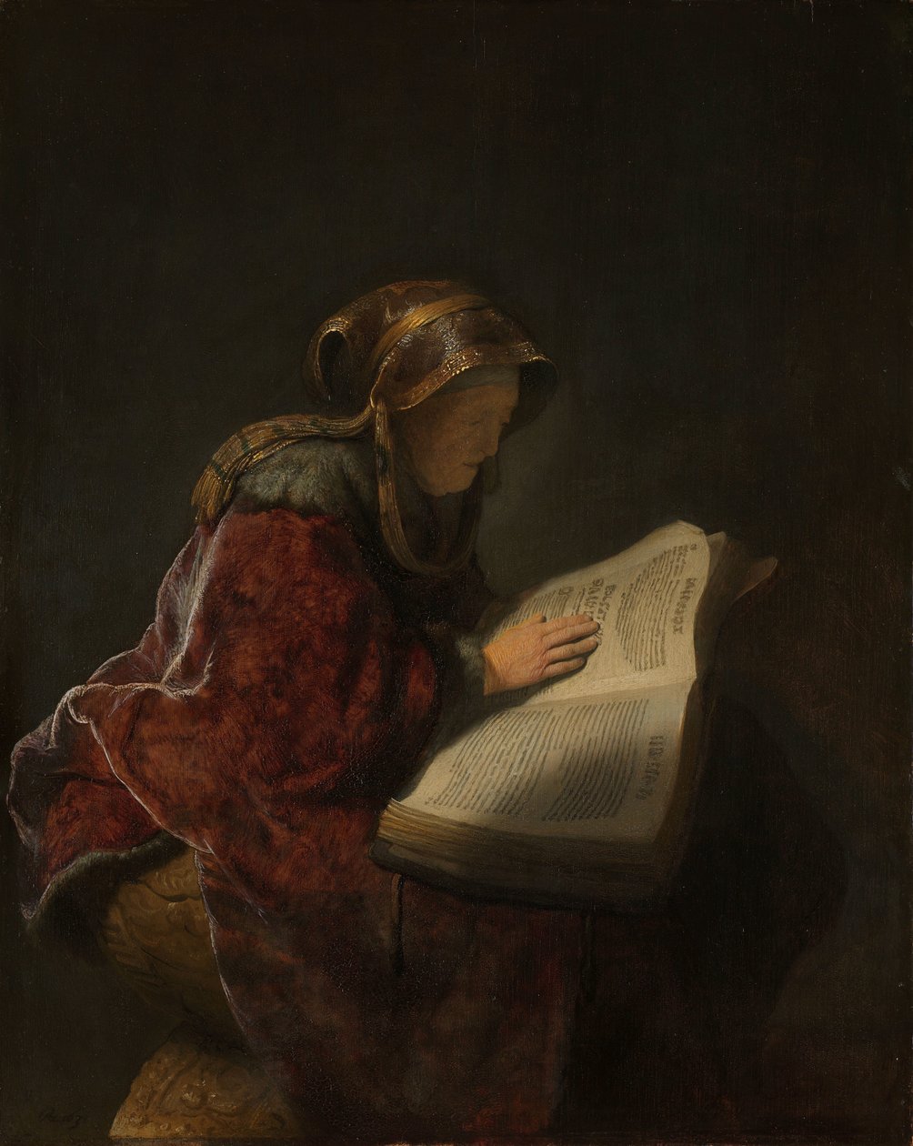 Olvasó öregasszony, valószínűleg Anna prófétanő Egy öregasszony olvas, valószínűleg Hanna próféta alkotó: Rembrandt van Rijn