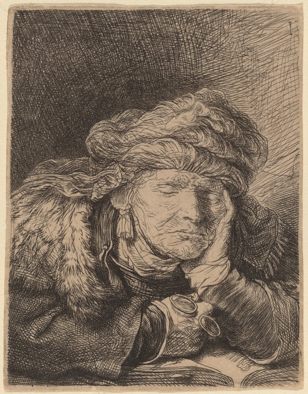 Alvás öregasszony alkotó: Rembrandt van Rijn