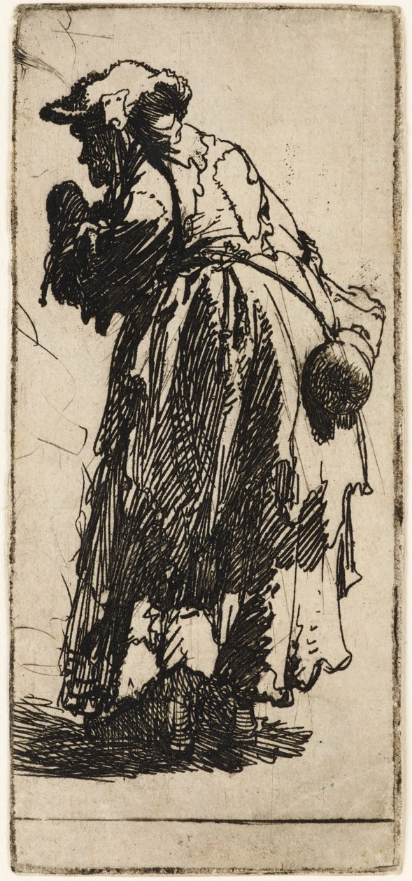 Öreg koldusasszony tökkel, 1629 körül. alkotó: Rembrandt van Rijn