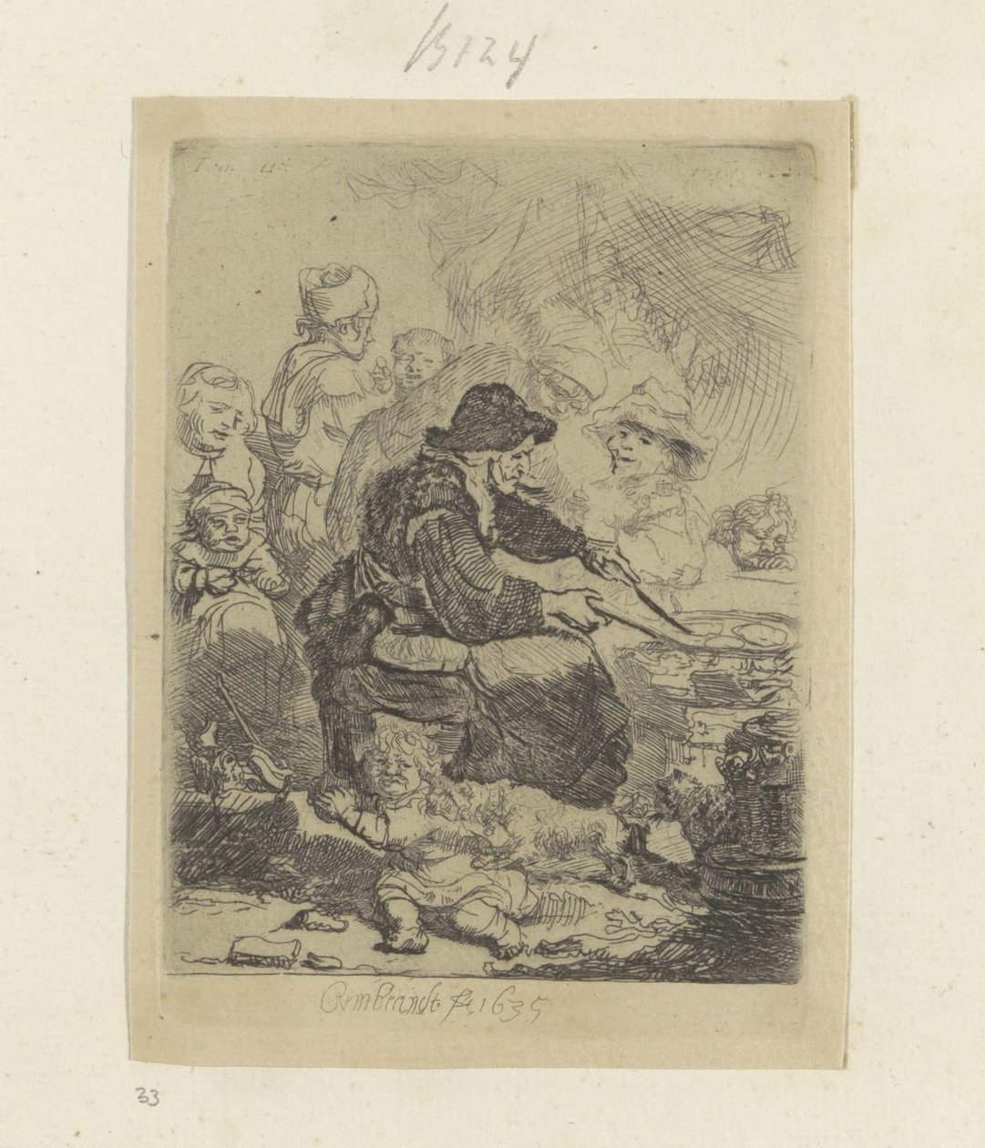 Pannekoekenbakster Nyolcvanöt eredeti nyomat gyűjteménye (sorozat címe) alkotó: Rembrandt van Rijn