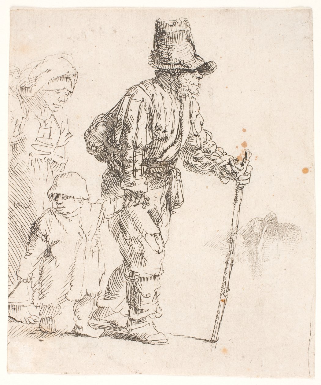 Vándorló paraszti család alkotó: Rembrandt van Rijn