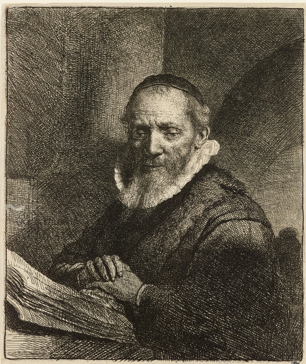 Jan Cornelis Sylvius prédikátor portréja, 1633. alkotó: Rembrandt van Rijn