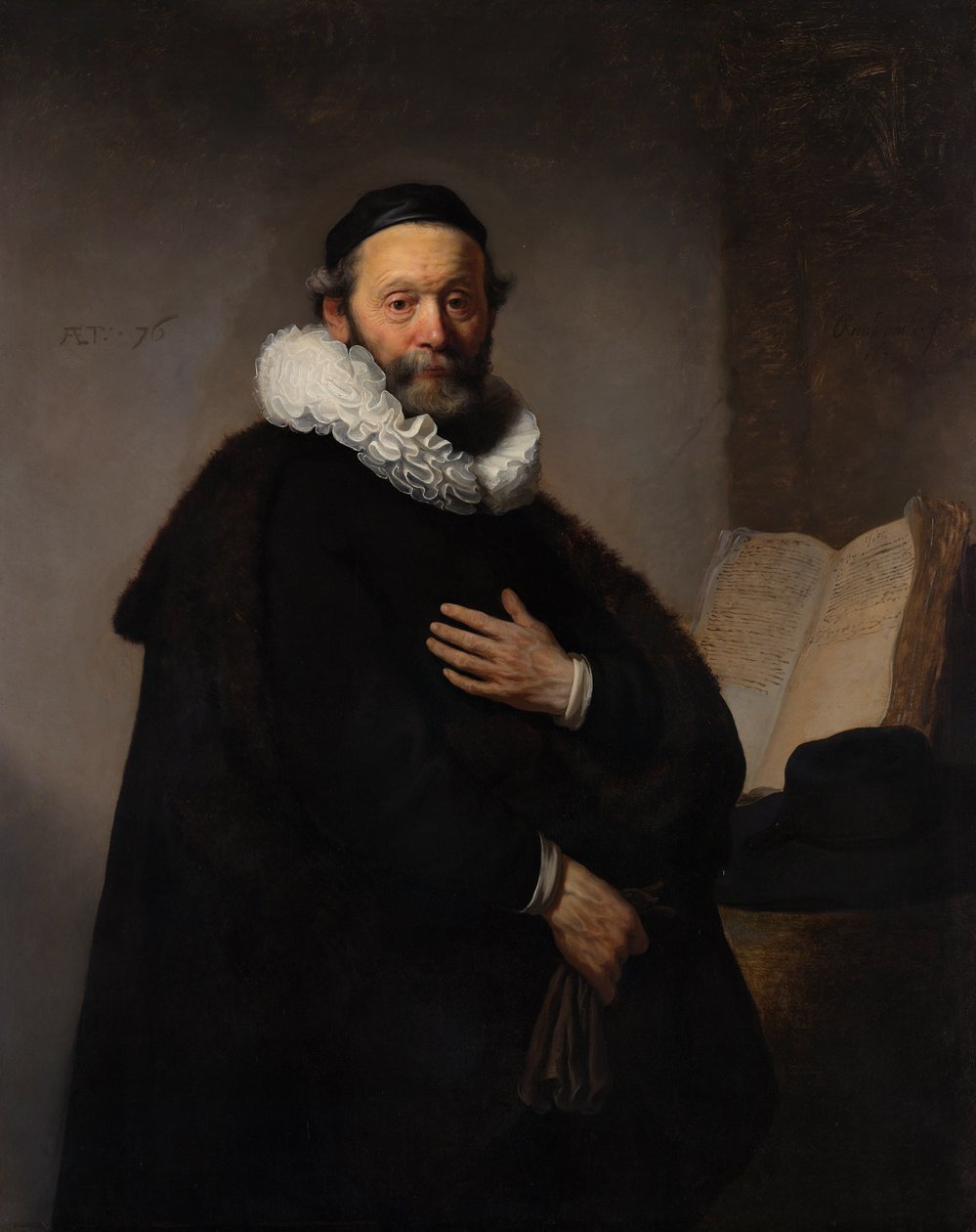 Johannes Wtenbogaert remonstrant miniszter portréja, 1633 alkotó: Rembrandt van Rijn