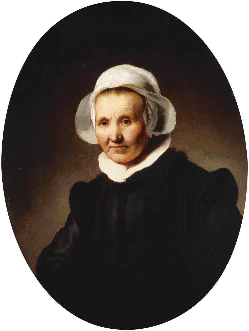 Egy 62 éves hölgy portréja, talán Aeltje Pietersdr. Uylenburgh, Johannes Cornelisz felesége. Sylvius, félhosszú fekete jelmezben., 1632 alkotó: Rembrandt van Rijn