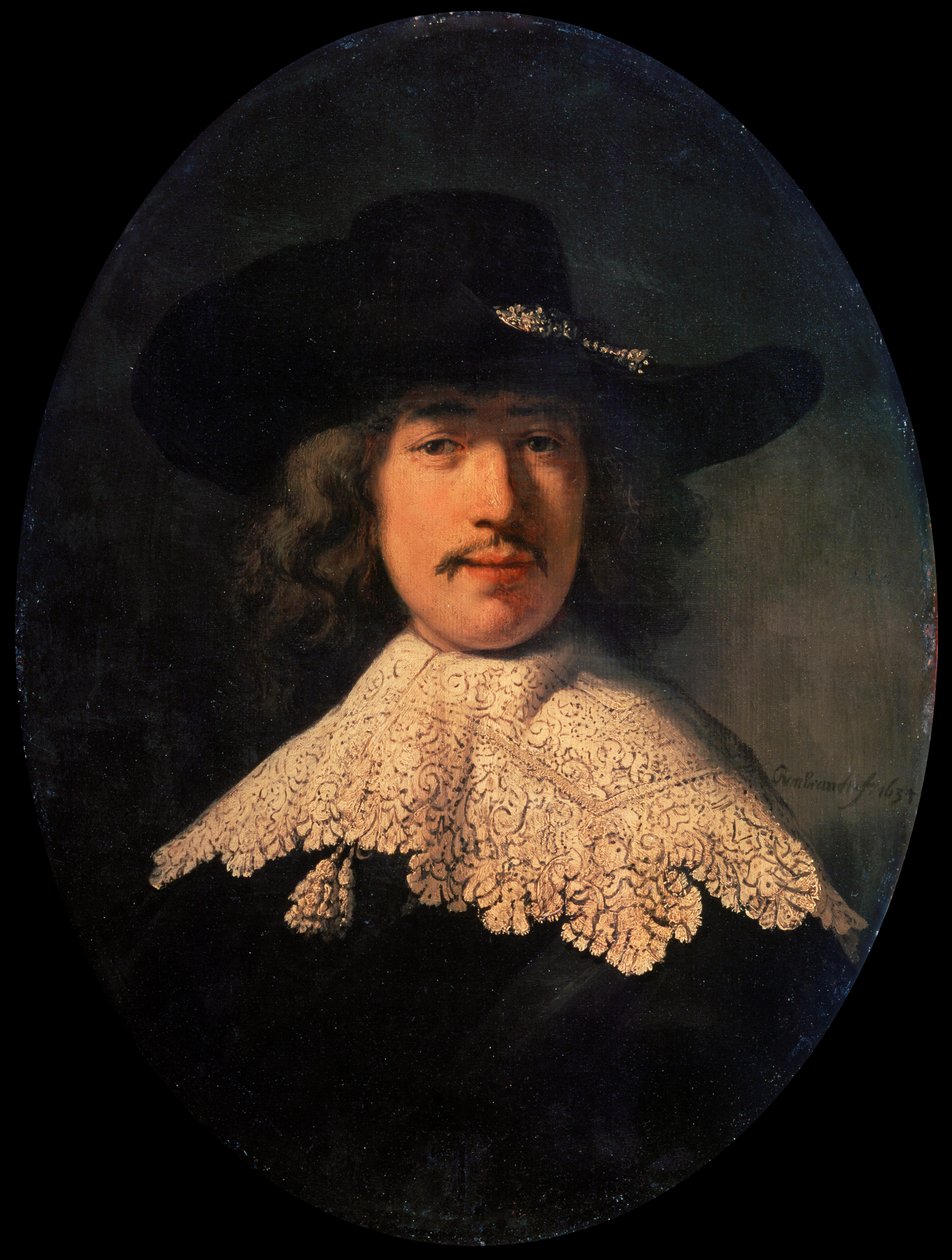 Fiatal férfi portréja csipkegallérral, 1634. alkotó: Rembrandt van Rijn