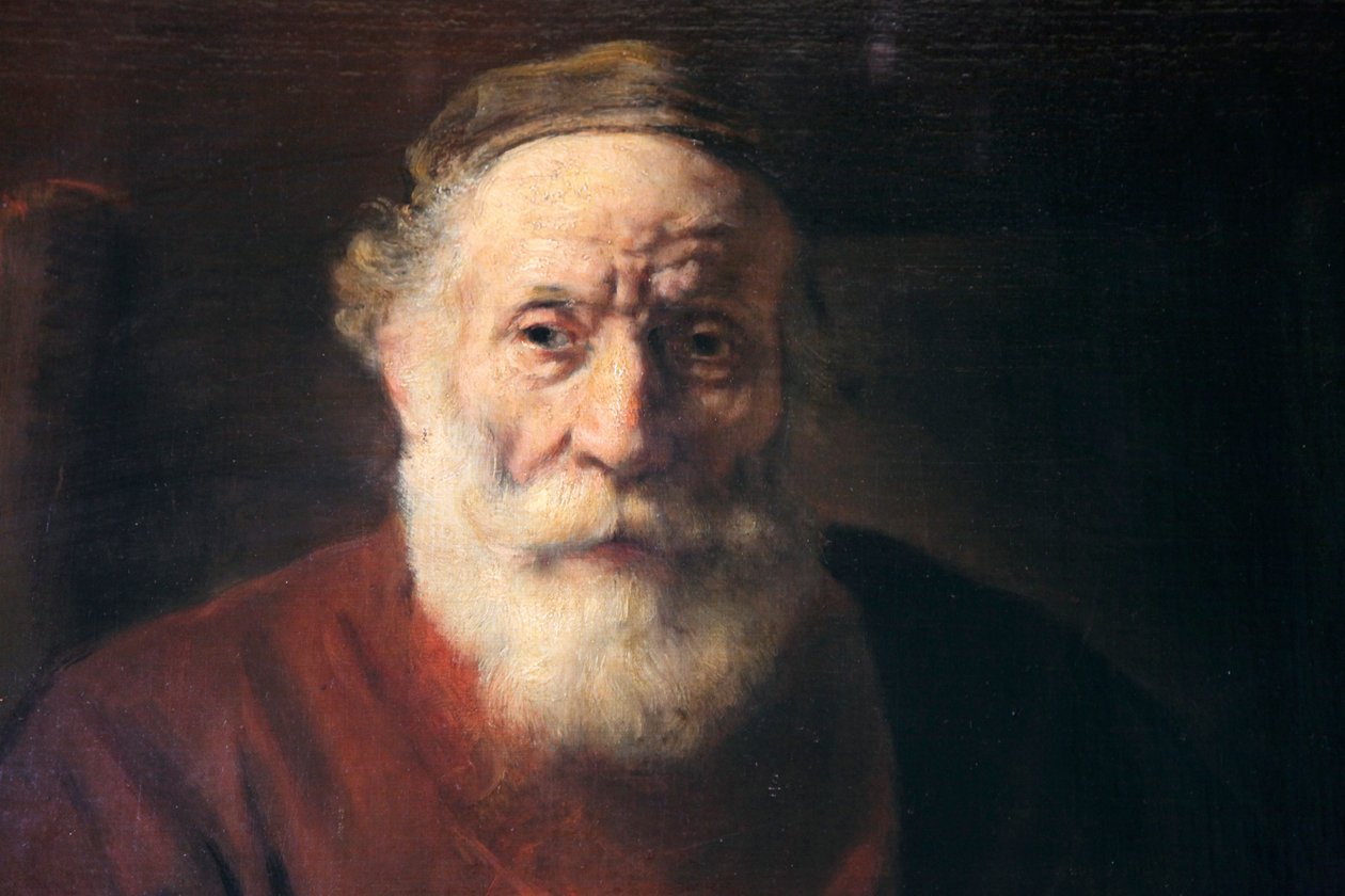 "Egy vörös ruhás öreg ember portréja", 17. század alkotó: Rembrandt van Rijn