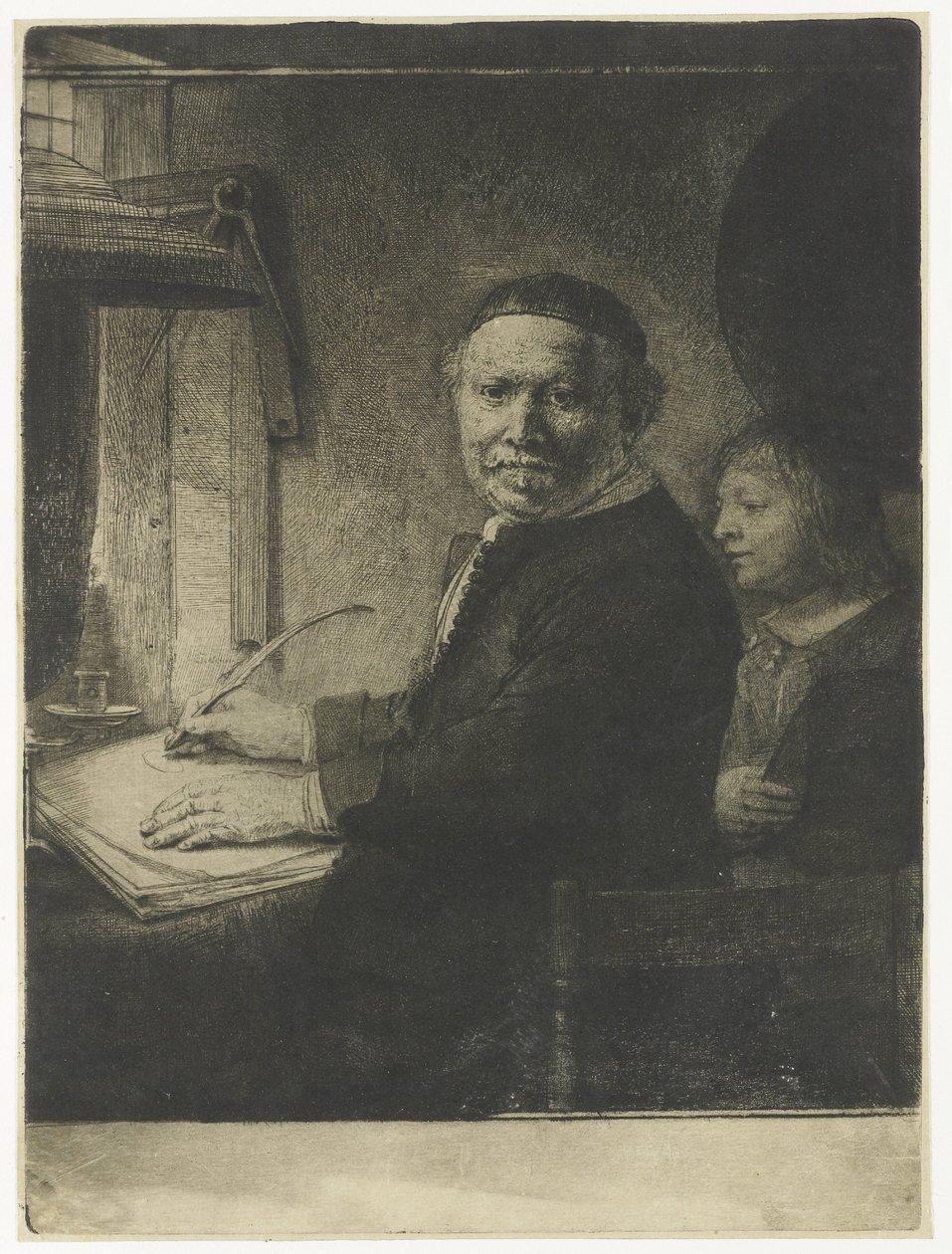 Lieven Willemsz van Coppenol portréja, akit „Kis Coppenol”-ként ismertek alkotó: Rembrandt van Rijn