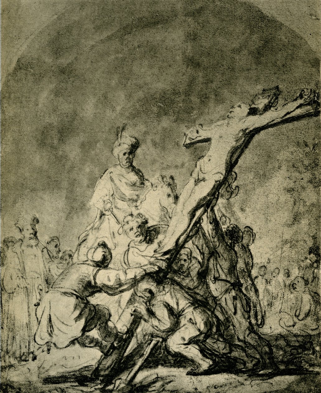 Kereszt emelése alkotó: Rembrandt van Rijn