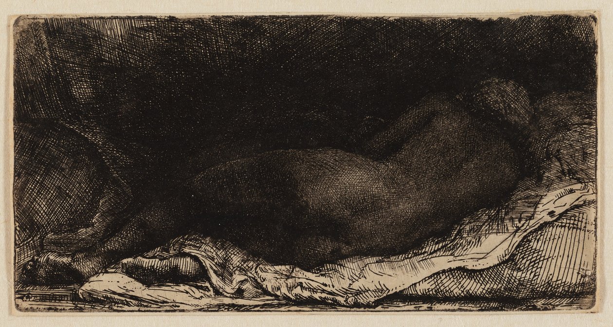 Fekvő női akt alkotó: Rembrandt van Rijn