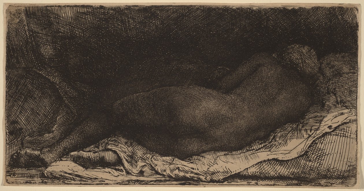 Fekvő női akt alkotó: Rembrandt van Rijn