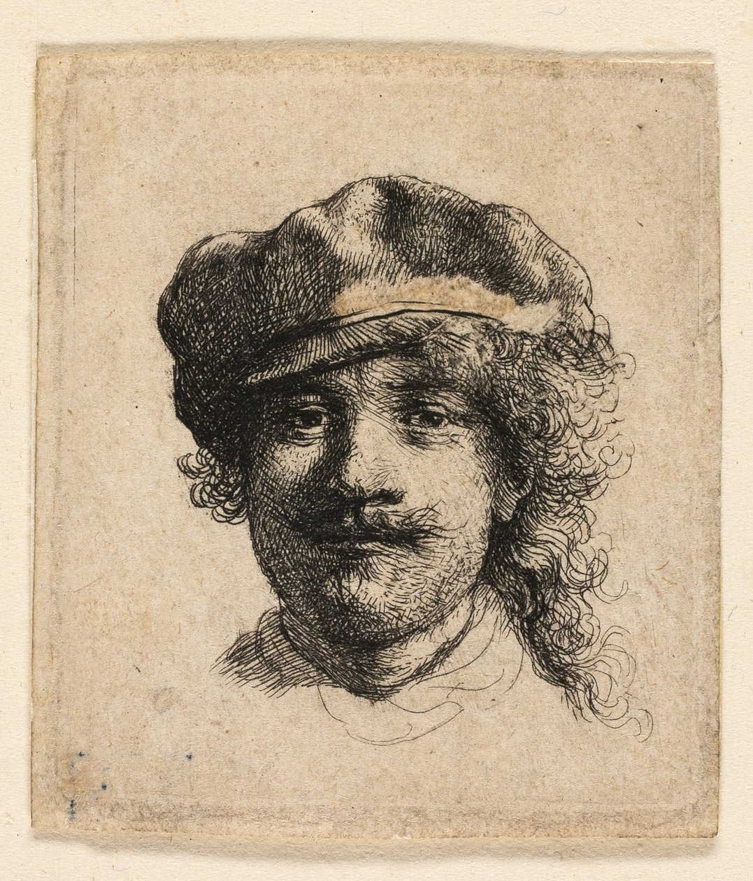 Rembrandt puha sapkát viselő: Teljes arc: Csak fej alkotó: Rembrandt van Rijn