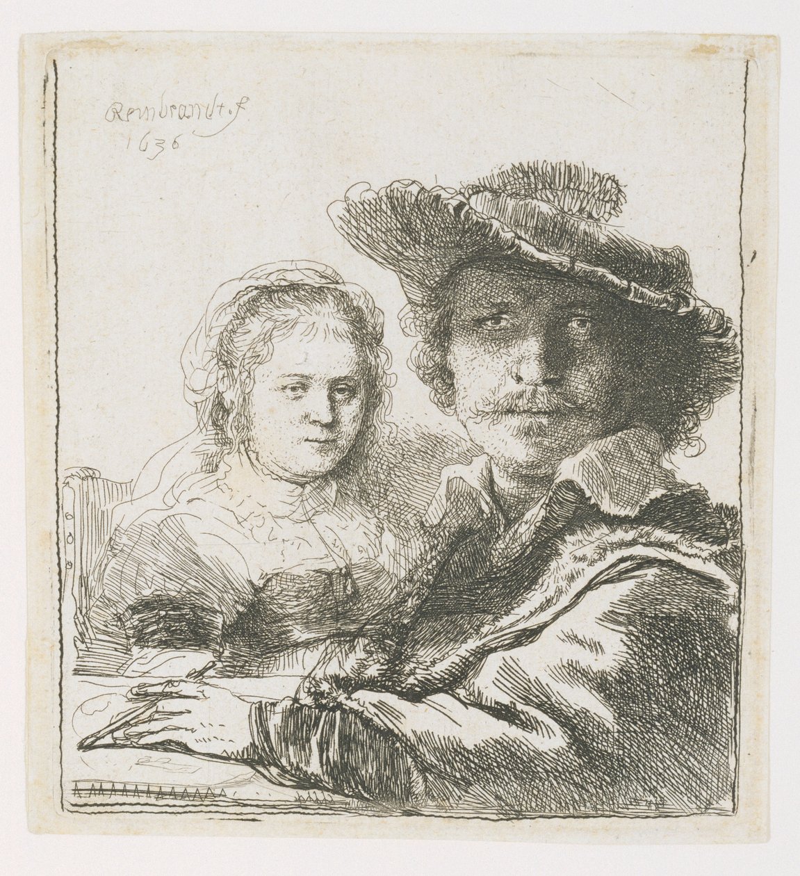 Rembrandt és felesége, Saskia, 1636 alkotó: Rembrandt van Rijn