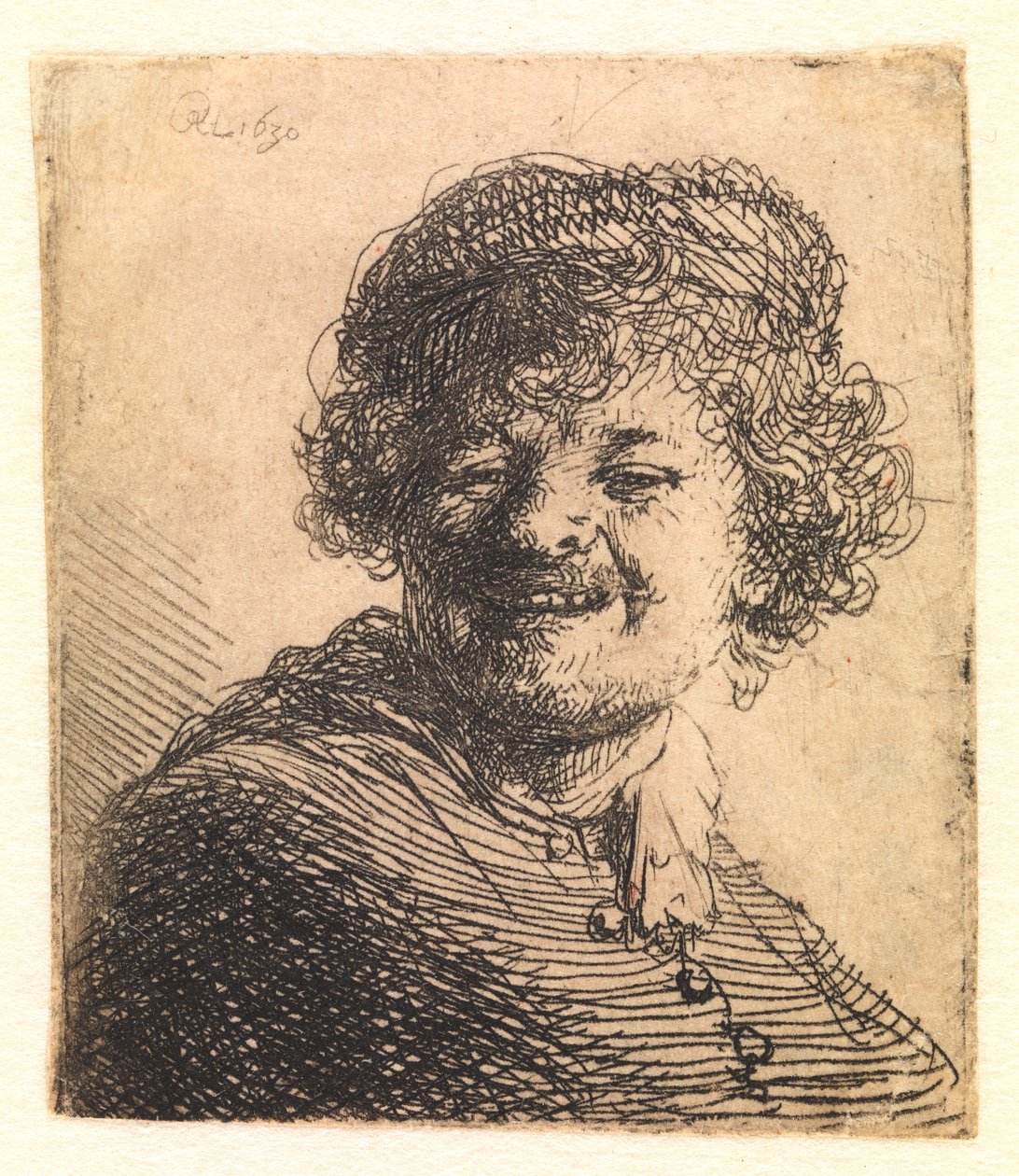 Rembrandt sapkában, nevetve: mellszobor alkotó: Rembrandt van Rijn