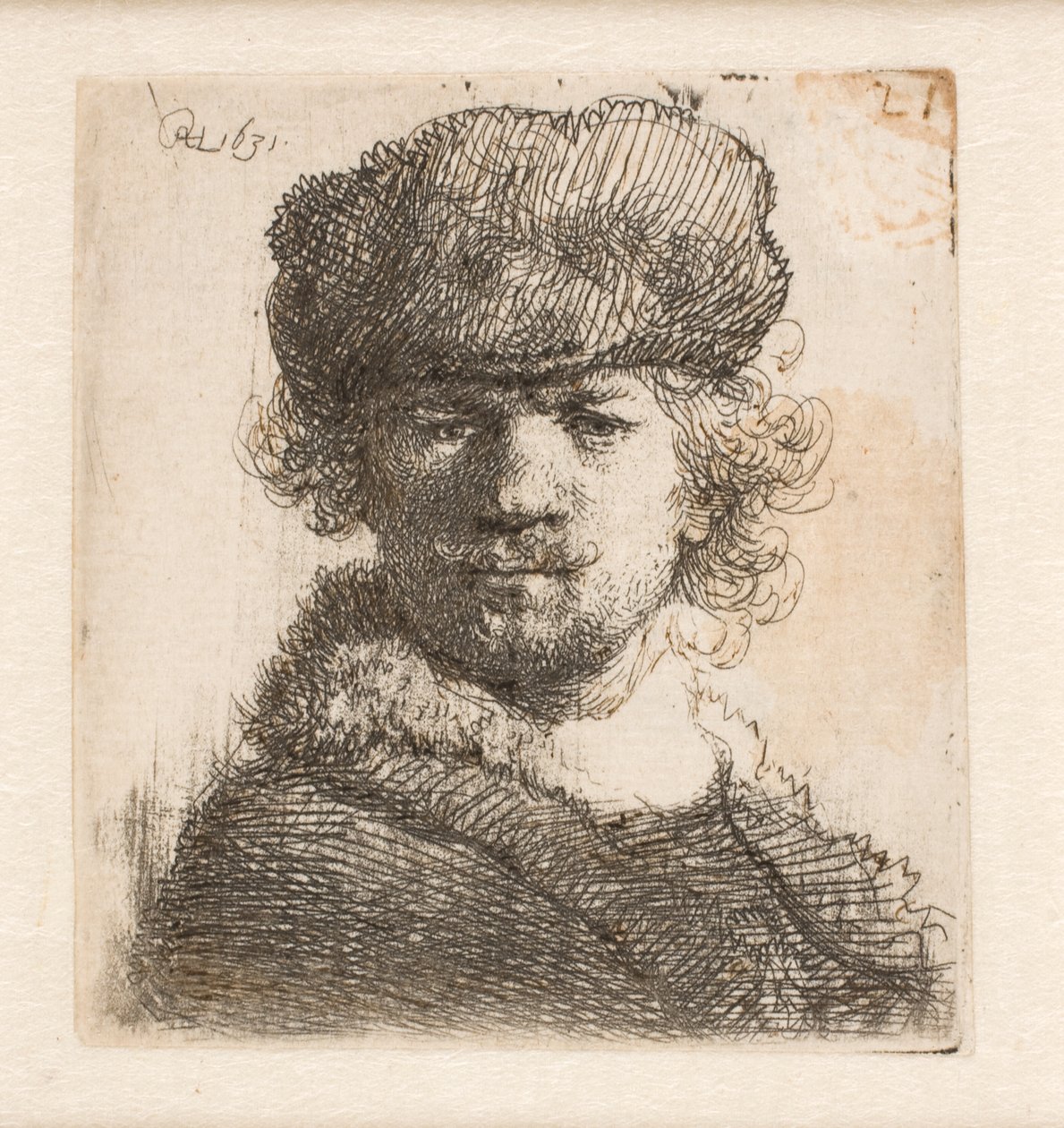 Rembrandt vastag szőrme sapkában: teljes arc: mellszobor alkotó: Rembrandt van Rijn