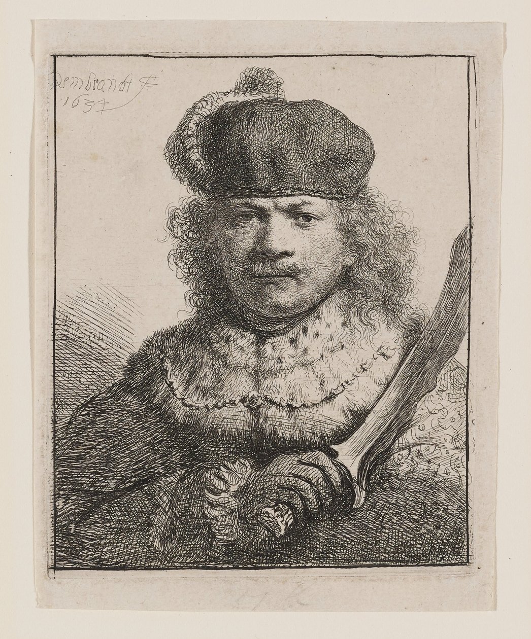 Rembrandt felemelt karddal alkotó: Rembrandt van Rijn