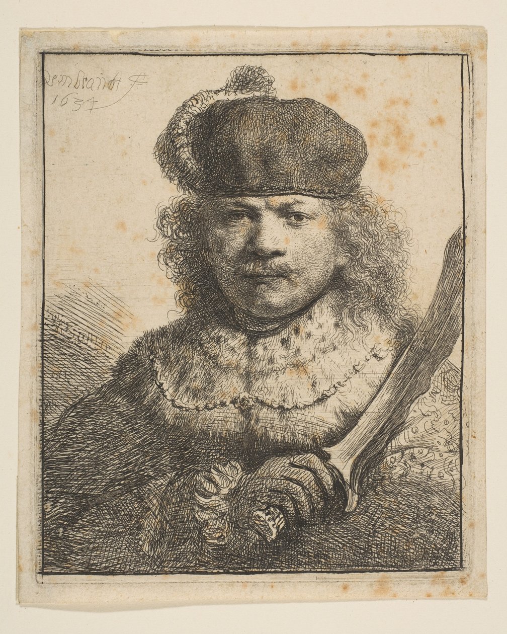 Rembrandt felemelt karddal, 1634. alkotó: Rembrandt van Rijn