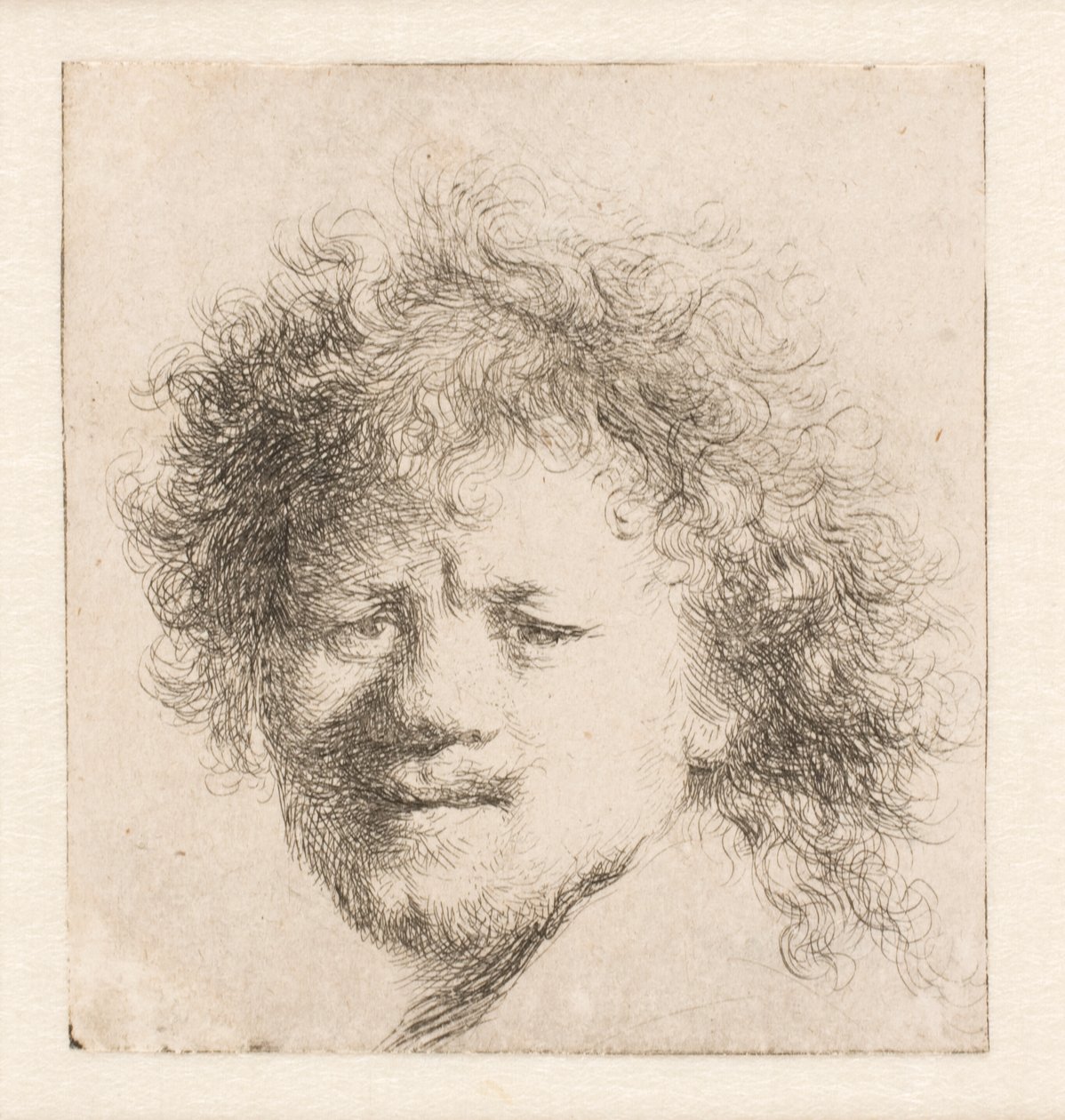 Rembrandt hosszú, dús hajjal: csak a feje látható alkotó: Rembrandt van Rijn