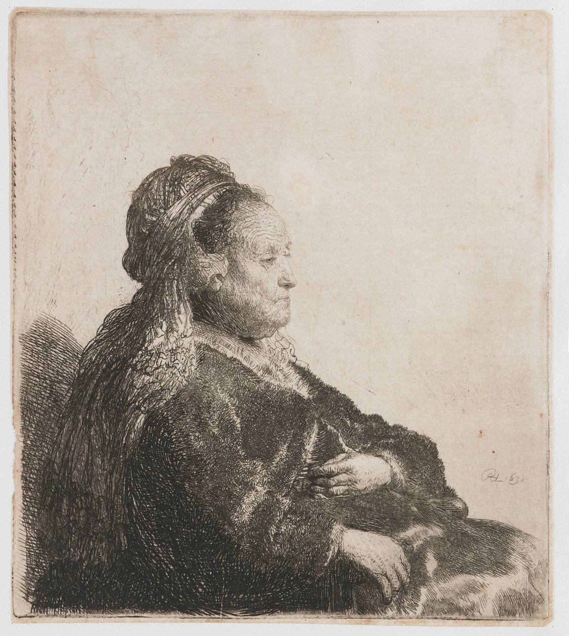Rembrandt anyja ül A művész anyja ülve, keleti fejdíszben: félhosszú alkotó: Rembrandt van Rijn