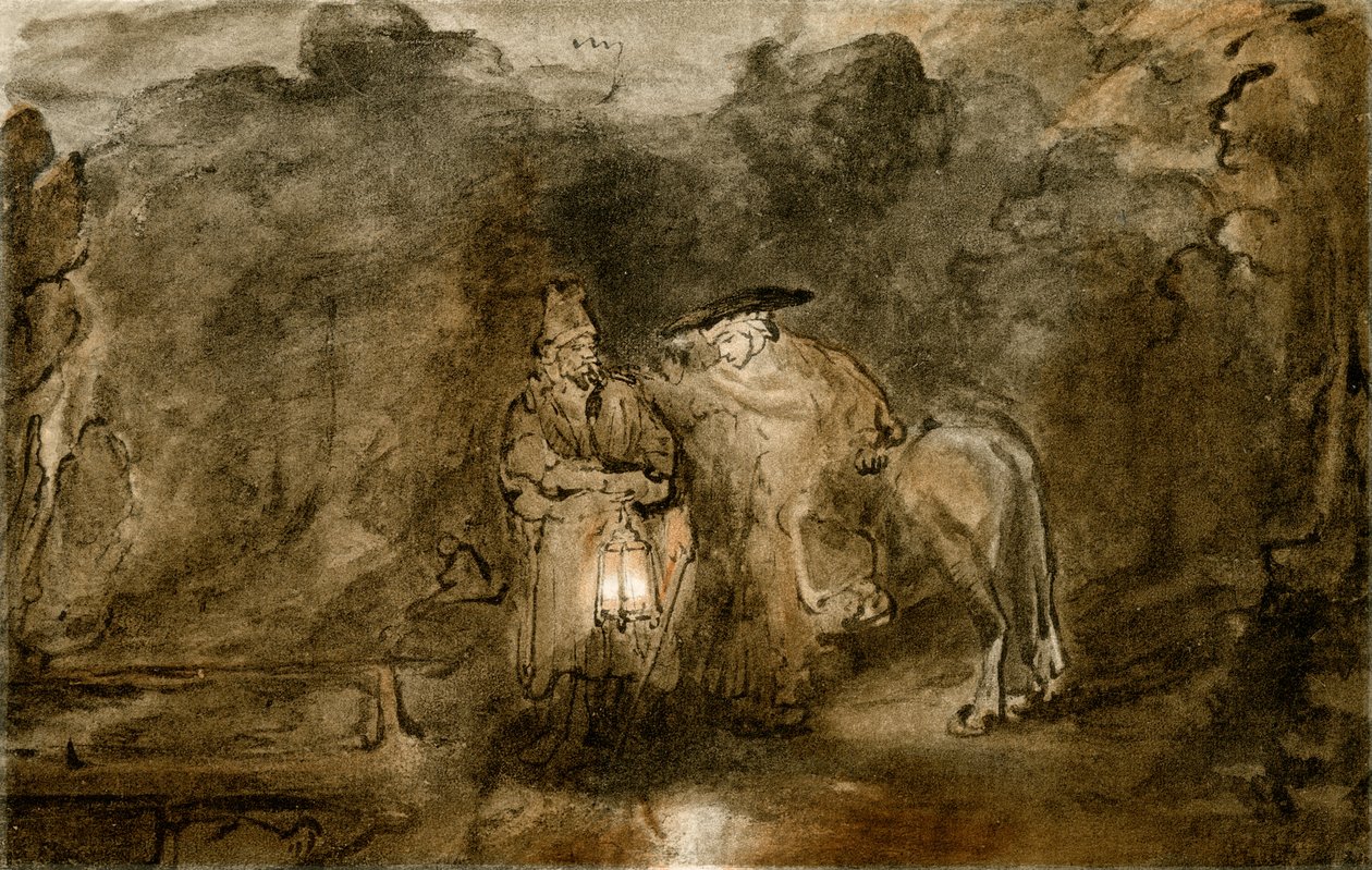 Pihenjen az egyiptomi repülésen alkotó: Rembrandt van Rijn