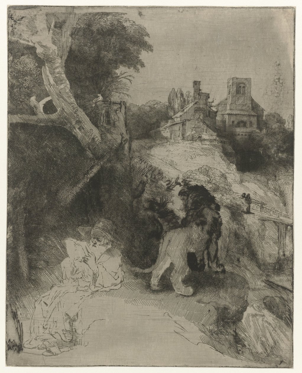 Szent Jeromos olasz tájban olvas Szent Jeromos olvas egy olasz tájon alkotó: Rembrandt van Rijn