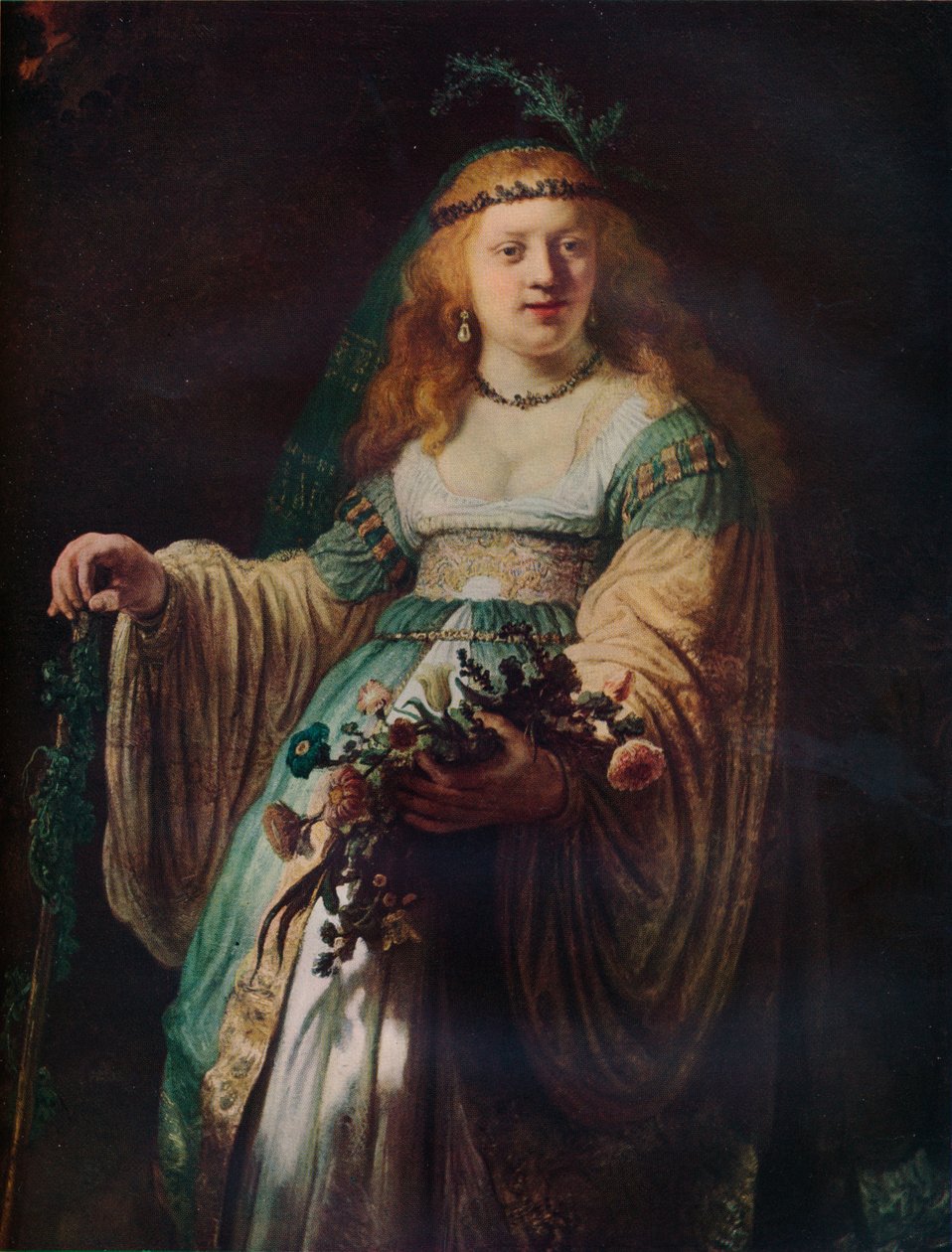 Saskia van Uylenburgh árkádiai jelmezben, 1635 alkotó: Rembrandt van Rijn