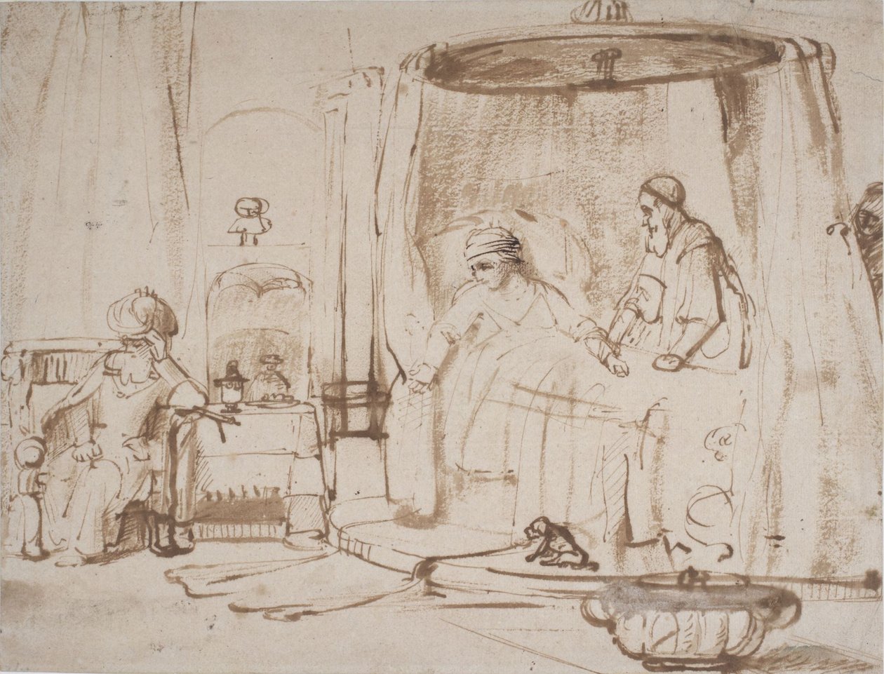 Jelenet az Antiochus és Stratonice történetéből alkotó: Rembrandt van Rijn